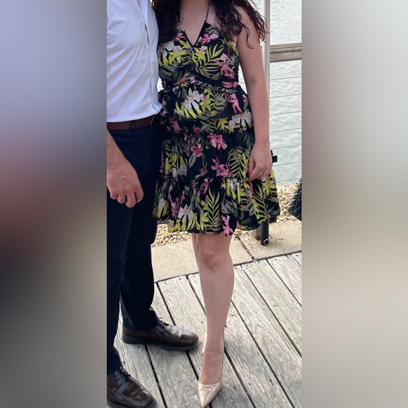 NICOLE MILLER PRESLEY CHIFFON TIERED HALTER DRESS - Picture 6 of 6